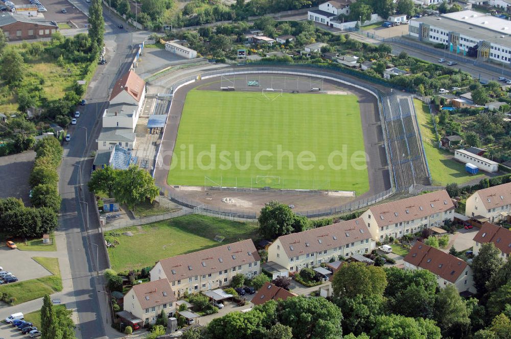 Magdeburg aus der Vogelperspektive: Heinrich-Germer-Stadion in Magdeburg-Sudenburg