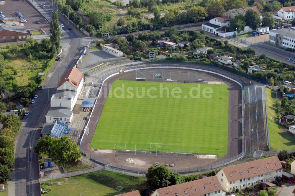 Luftbild Magdeburg - Heinrich-Germer-Stadion in Magdeburg-Sudenburg