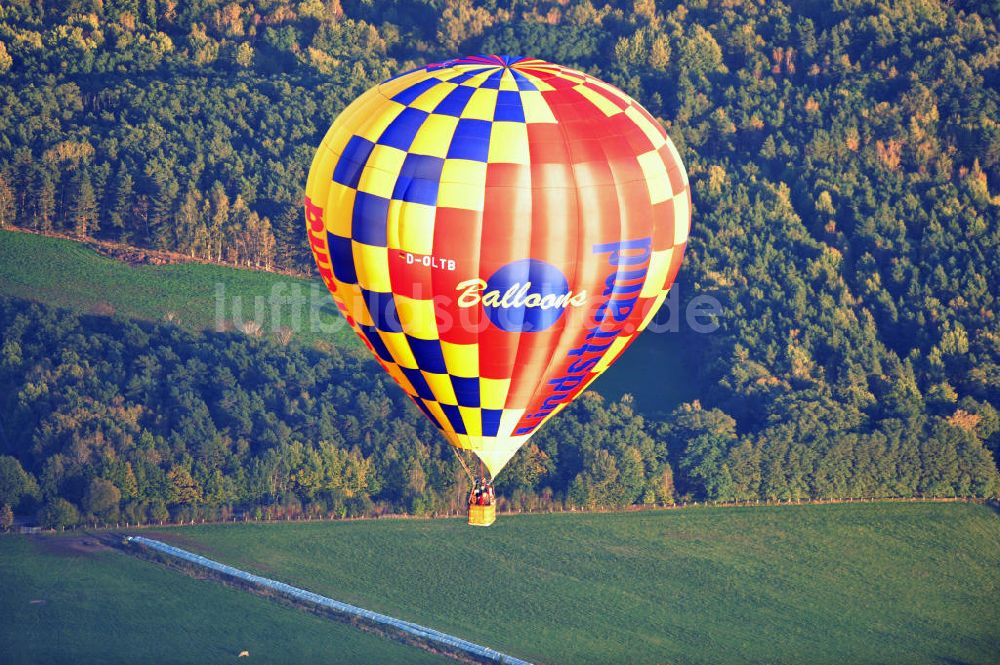 Luftaufnahme Cottbus - Heißluftballon über Cottbus