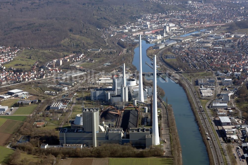 Altbach von oben - Heizkraftwerk Altbach - Deizisau im Bundesland Baden-Württemberg