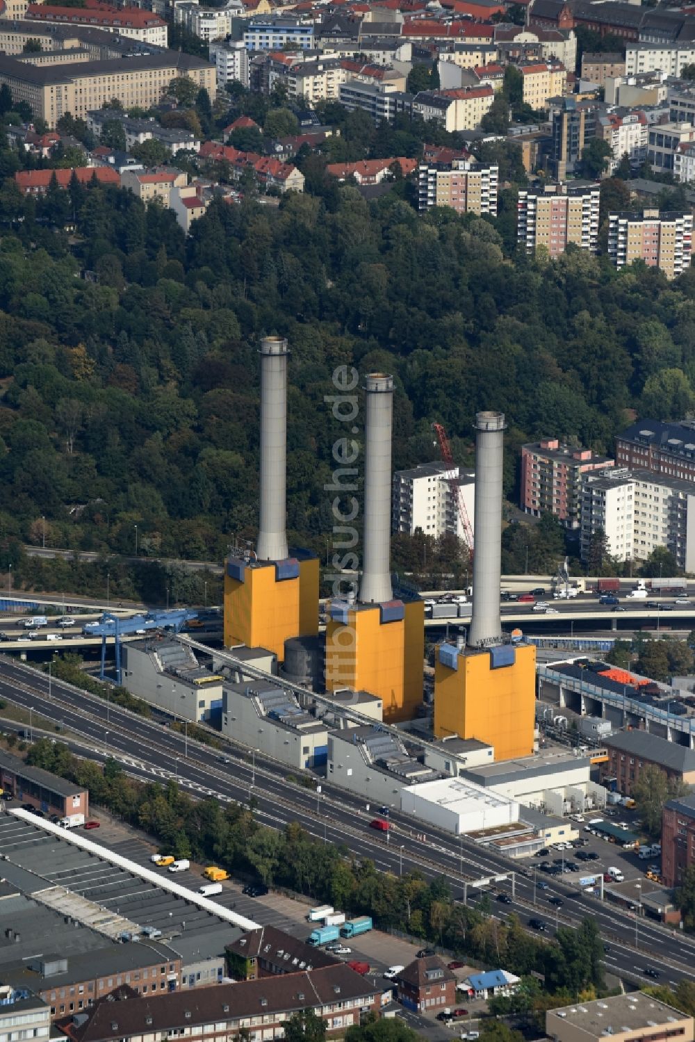 Luftbild Berlin - Heizkraftwerk an der Forckenbeckstraße im Bezirk Charlottenburg-Wilmersdorf