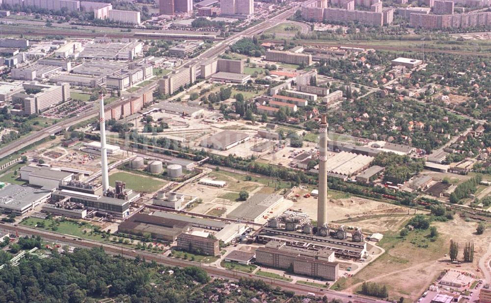 Berlin-Lichtenberg aus der Vogelperspektive: Heizkraftwerk Rhinstraße in Berlin-Lichtenberg.