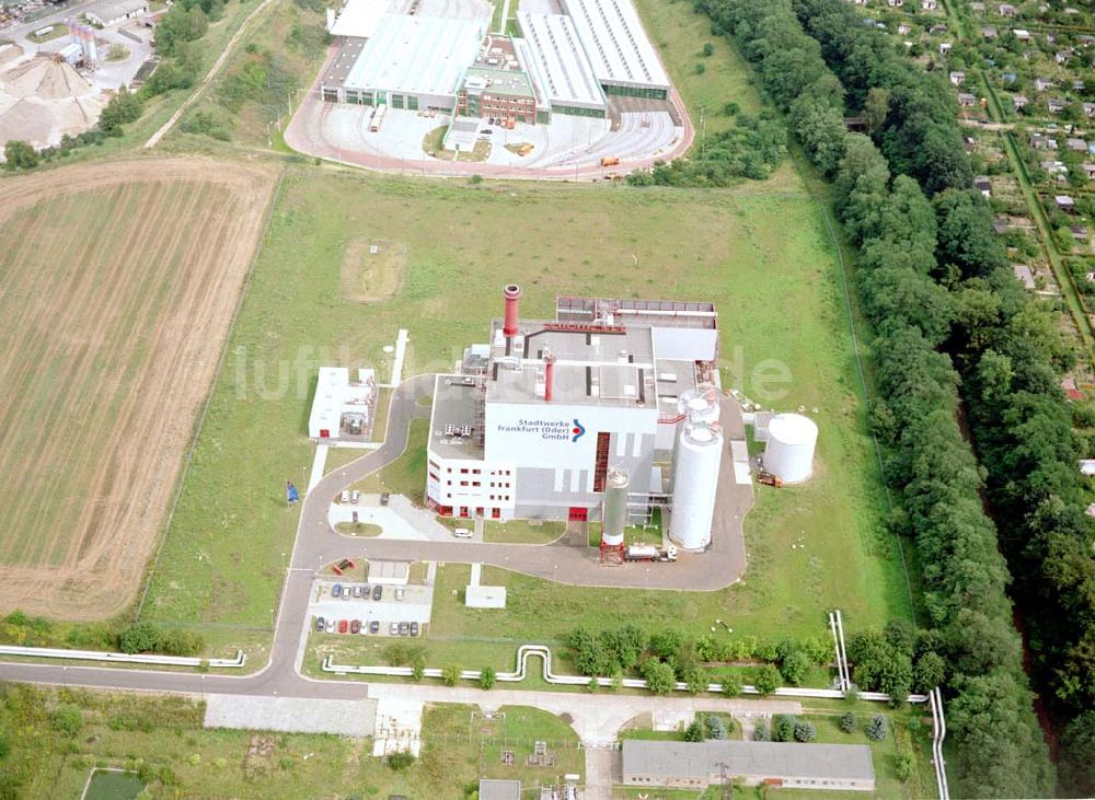 Luftbild Frankfurt / Oder - Heizkraftwerk der Stadtwerke Frankfurt/Oder an der Autobahn.