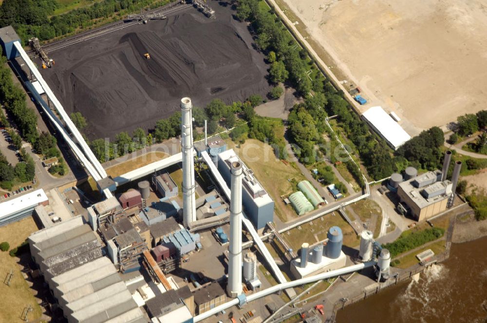 Wedel aus der Vogelperspektive: Heizkraftwerk Wedel an der Elbe in Schleswig-Holstein / SH