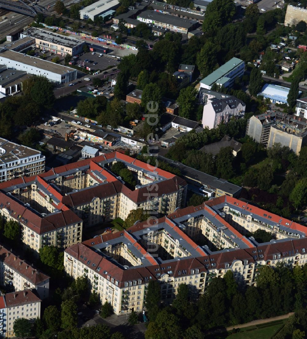 Berlin OT Friedrichshain von oben - Helenenhof im Ortsteil Friedrichshain in Berlin