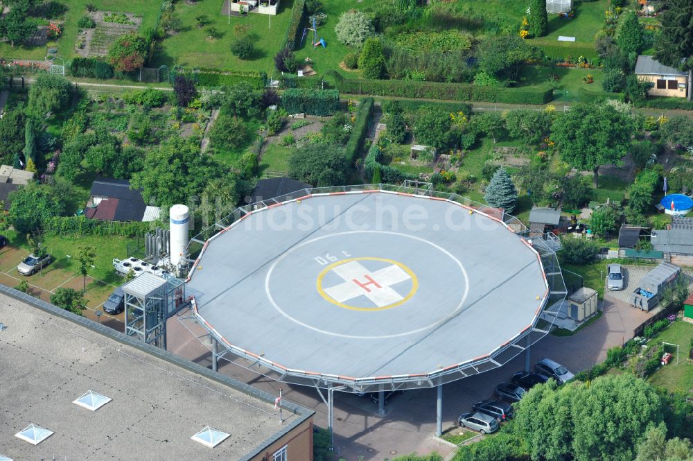 Bernau von oben - Helikopter- Landeplatz in Bernau im Bundesland Brandenburg, Deutschland