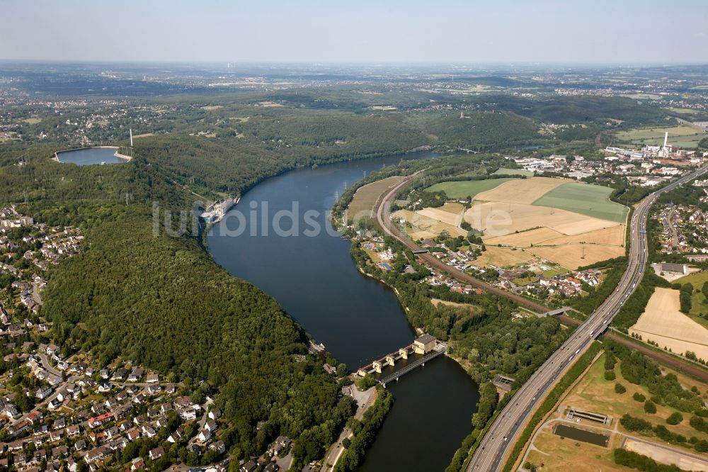 Herdecke von oben - Hengsteysee in Herdecke im Bundesland Nordrhein-Westfalen