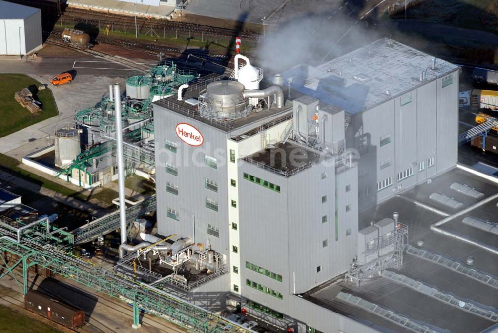 Genthin von oben - Henkelfabrik in Genthin