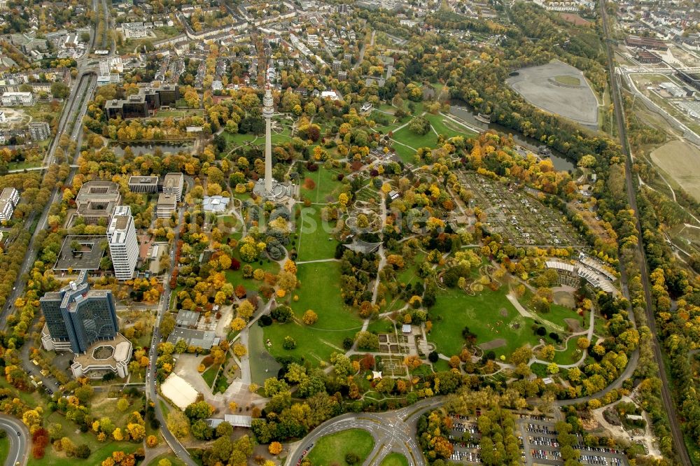 Luftaufnahme Dortmund - Herbstansicht des Westfalenparks in Dortmund im Bundesland Nordrhein-Westfalen