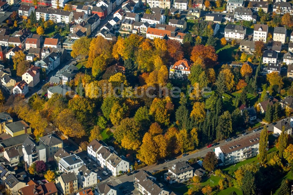 Luftaufnahme Neheim - Herbstlich bunter Park in Neheim im Bundesland Nordrhein-Westfalen