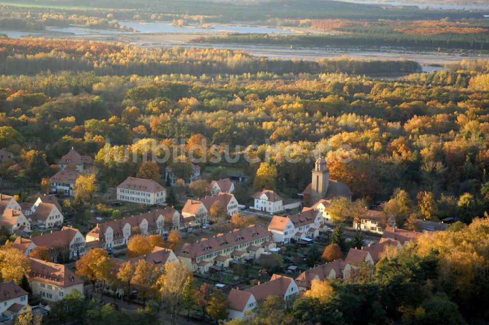 Lauta aus der Vogelperspektive: Herbstliche Gartenstadt Lauta-Nord