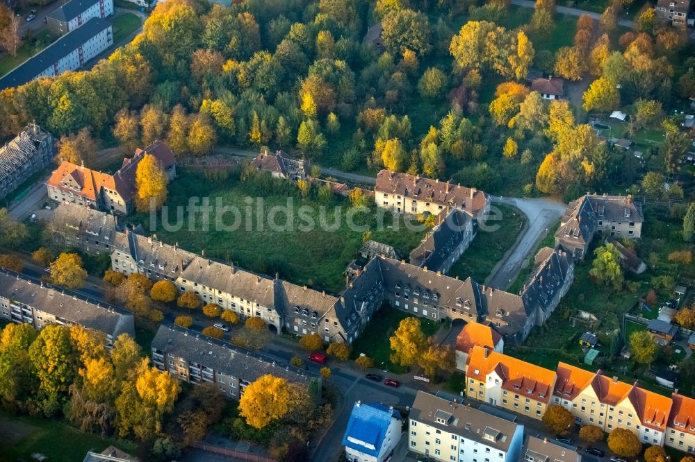 Luftaufnahme Gladbeck - Herbstliche Wohngebiets- Siedlung an der Schlägelstraße in Gladbeck im Bundesland Nordrhein-Westfalen