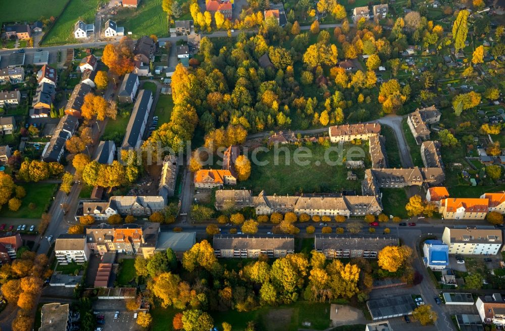 Luftaufnahme Gladbeck - Herbstliche Wohngebiets- Siedlung an der Schlägelstraße in Gladbeck im Bundesland Nordrhein-Westfalen