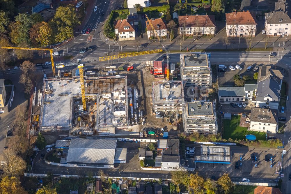 Gladbeck von oben - Herbstluftbild Baustelle Wohngebiet einer Mehrfamilienhaussiedlung SCHÖNES LEBEN Gladbeck an der Wilhelmstraße in Gladbeck im Bundesland Nordrhein-Westfalen, Deutschland