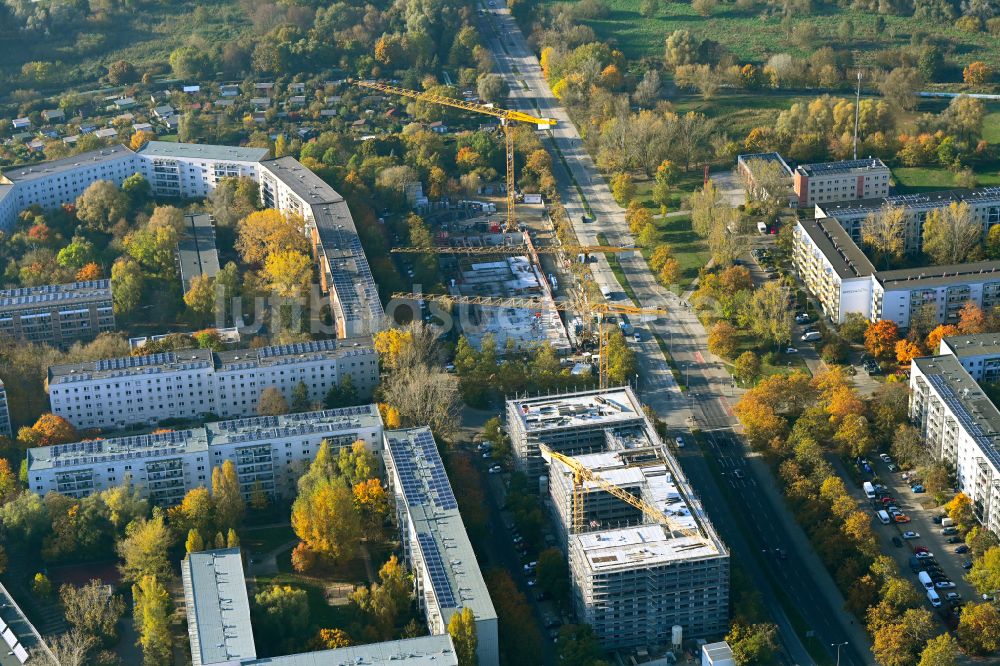 Berlin von oben - Herbstluftbild Baustelle zum Neubau eines Seniorenzentrums im Ortsteil Hellersdorf in Berlin, Deutschland