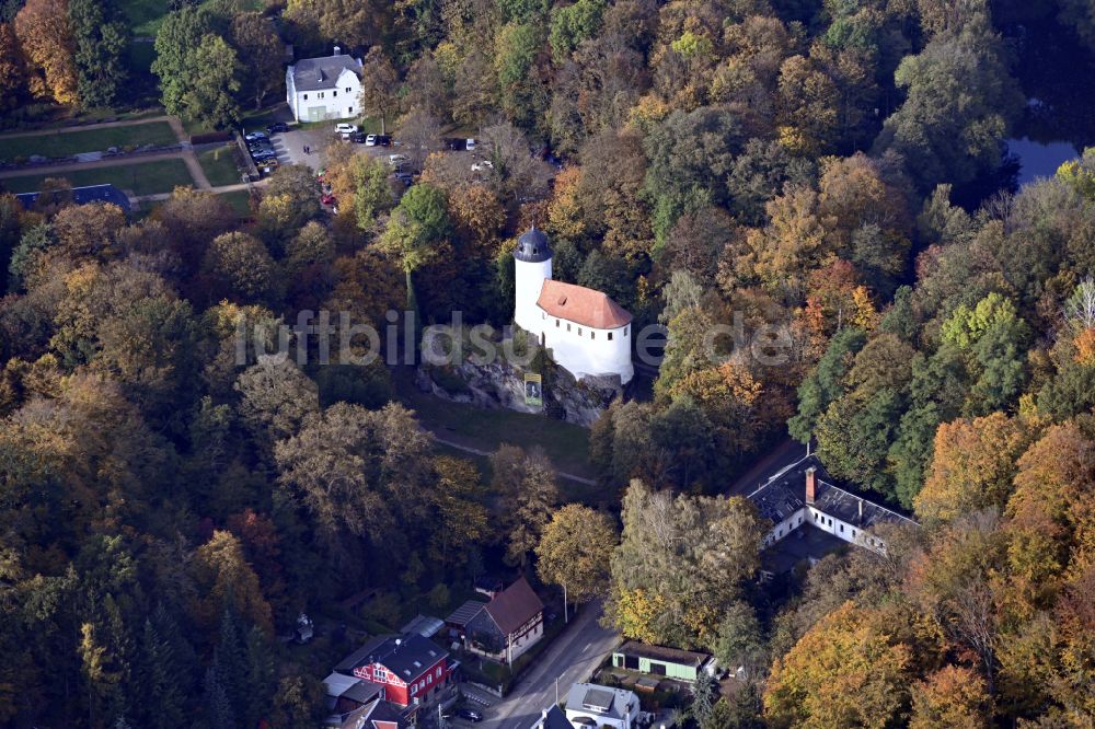 Chemnitz von oben - Herbstluftbild Burg Rabenstein in Chemnitz im Bundesland Sachsen, Deutschland