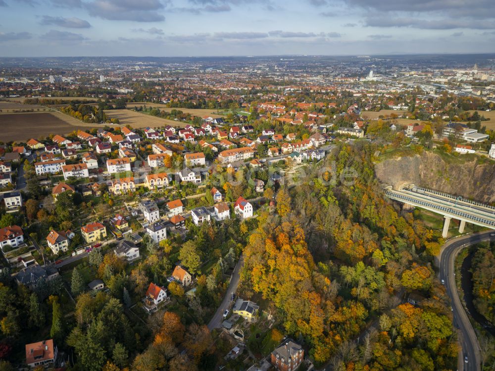 Luftbild Dresden - Herbstluftbild Dölzschen in Dresden im Bundesland Sachsen, Deutschland