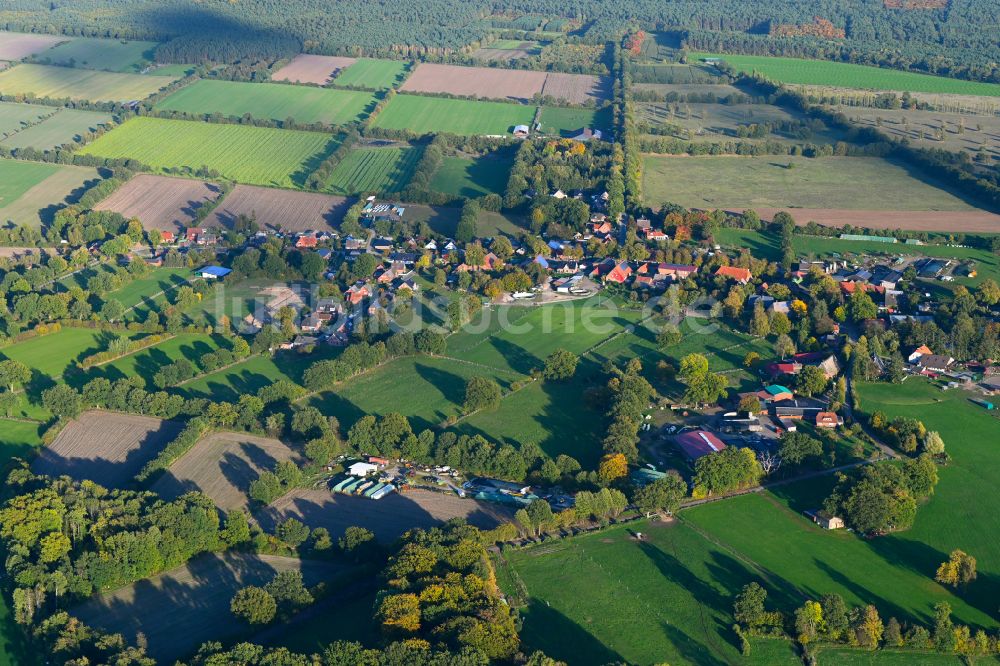 Fitzen von oben - Herbstluftbild Dorfkern am Feldrand in Fitzen im Bundesland Schleswig-Holstein, Deutschland