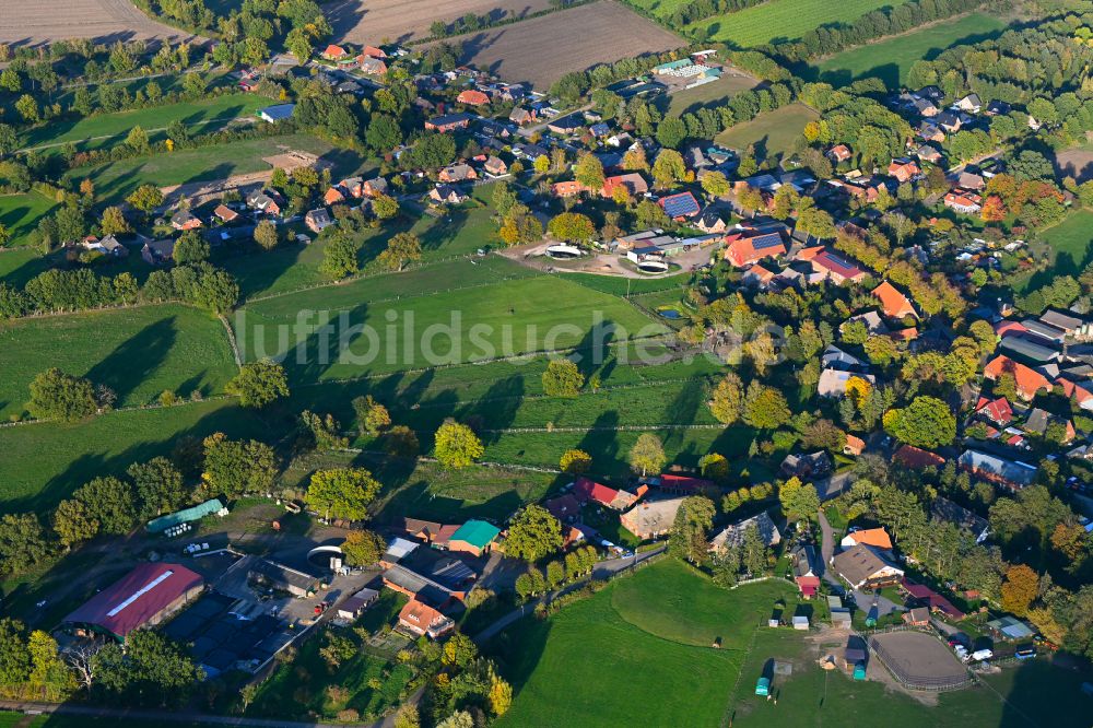 Luftbild Fitzen - Herbstluftbild Dorfkern am Feldrand in Fitzen im Bundesland Schleswig-Holstein, Deutschland