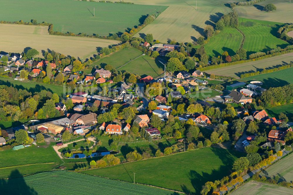 Luftaufnahme Groß Pampau - Herbstluftbild Dorfkern am Feldrand in Groß Pampau im Bundesland Schleswig-Holstein, Deutschland