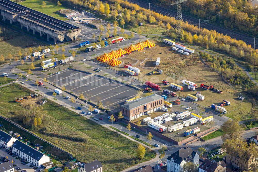 Gelsenkirchen aus der Vogelperspektive: Herbstluftbild Entwicklungsgebiet im Ortsteil Bulmke-Hüllen in Gelsenkirchen im Bundesland Nordrhein-Westfalen, Deutschland