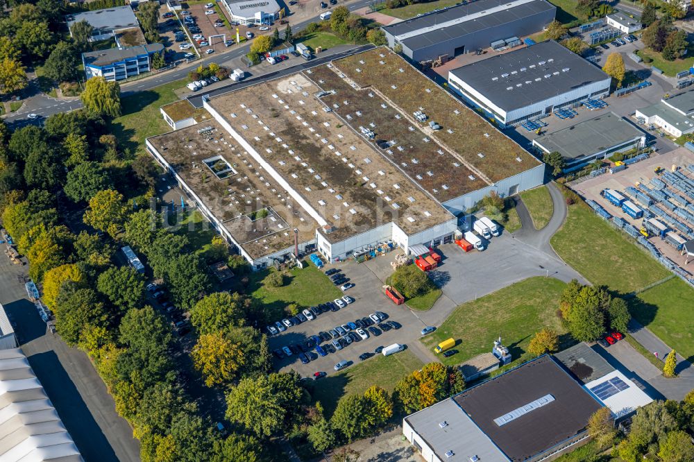 Unna von oben - Herbstluftbild Gebäude des Großhandelszentrum GEHE Pharma Handel GmbH im Ortsteil Industriepark Unna in Unna im Bundesland Nordrhein-Westfalen, Deutschland