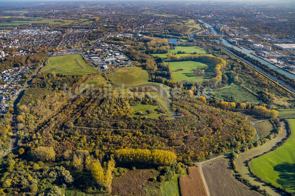 Luftbild Hamm - Herbstluftbild Gelände der ehemaligen Bergbau- Halde in Hamm im Bundesland Nordrhein-Westfalen