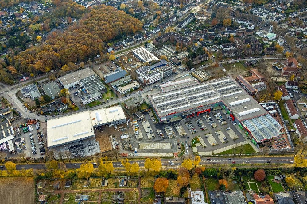 Luftbild Gladbeck - Herbstluftbild Gewerbegebiet in Gladbeck im Bundesland Nordrhein-Westfalen, Deutschland