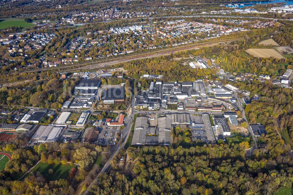 Luftaufnahme Herne - Herbstluftbild Gewerbegebiet am Hölleskampring in Herne im Bundesland Nordrhein-Westfalen, Deutschland