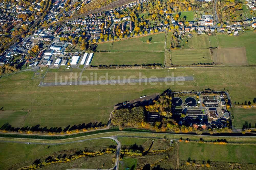 Luftbild Hamm - Herbstluftbild Klärwerks- Becken und Reinigungsstufen Kläranlage Hamm-Mattenbecke in Hamm im Bundesland Nordrhein-Westfalen, Deutschland