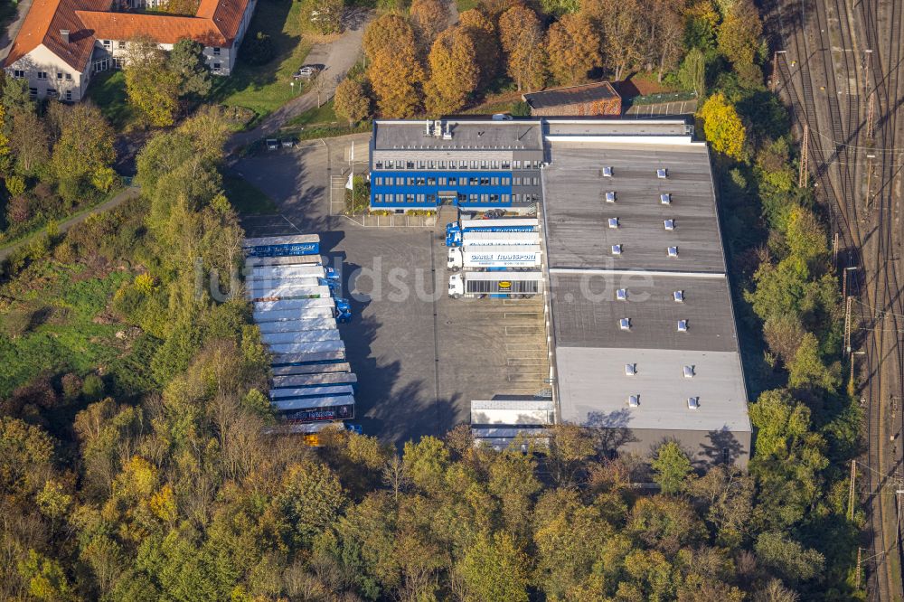 Luftbild Hagen - Herbstluftbild Lagerhallen und Speditionsgebäude Garbe Transport GmbH NL Hagen in Hagen im Bundesland Nordrhein-Westfalen, Deutschland