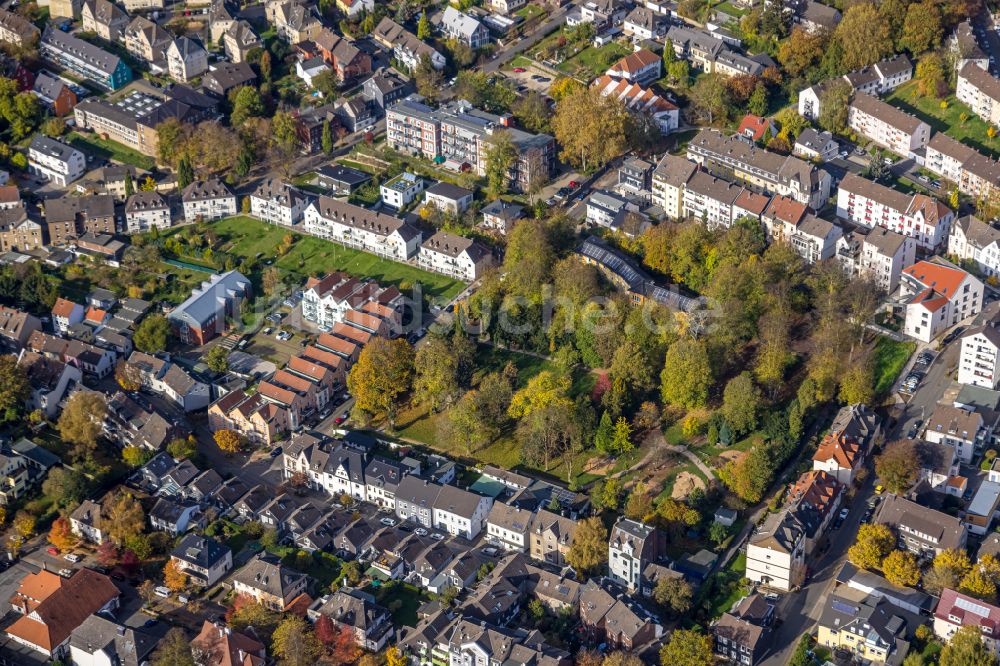 Luftbild Wetter (Ruhr) - Herbstluftbild Parkanlage Alter Friedhof in Wetter (Ruhr) im Bundesland Nordrhein-Westfalen, Deutschland