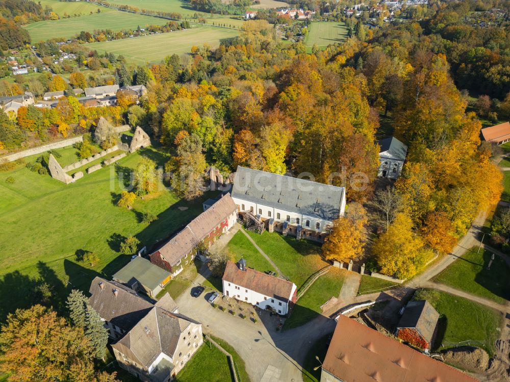 Luftbild Nossen - Herbstluftbild Parkanlage Klosterpark Altzella in Nossen im Bundesland Sachsen, Deutschland