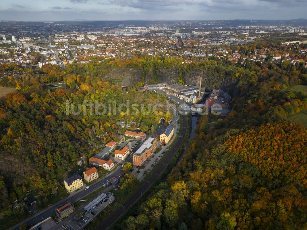 Luftaufnahme Dresden - Herbstluftbild PLauenscher Grund in Dresden im Bundesland Sachsen, Deutschland