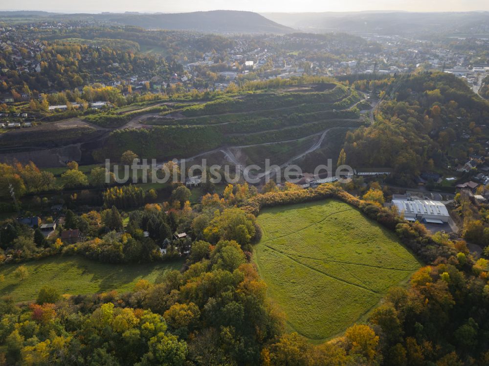 Dresden von oben - Herbstluftbild Reste der frühgeschichtliche Befestigungsanlage Heidenschanze in Dresden im Bundesland Sachsen, Deutschland