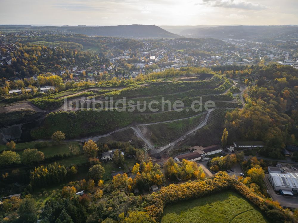 Dresden aus der Vogelperspektive: Herbstluftbild Reste der frühgeschichtliche Befestigungsanlage Heidenschanze in Dresden im Bundesland Sachsen, Deutschland