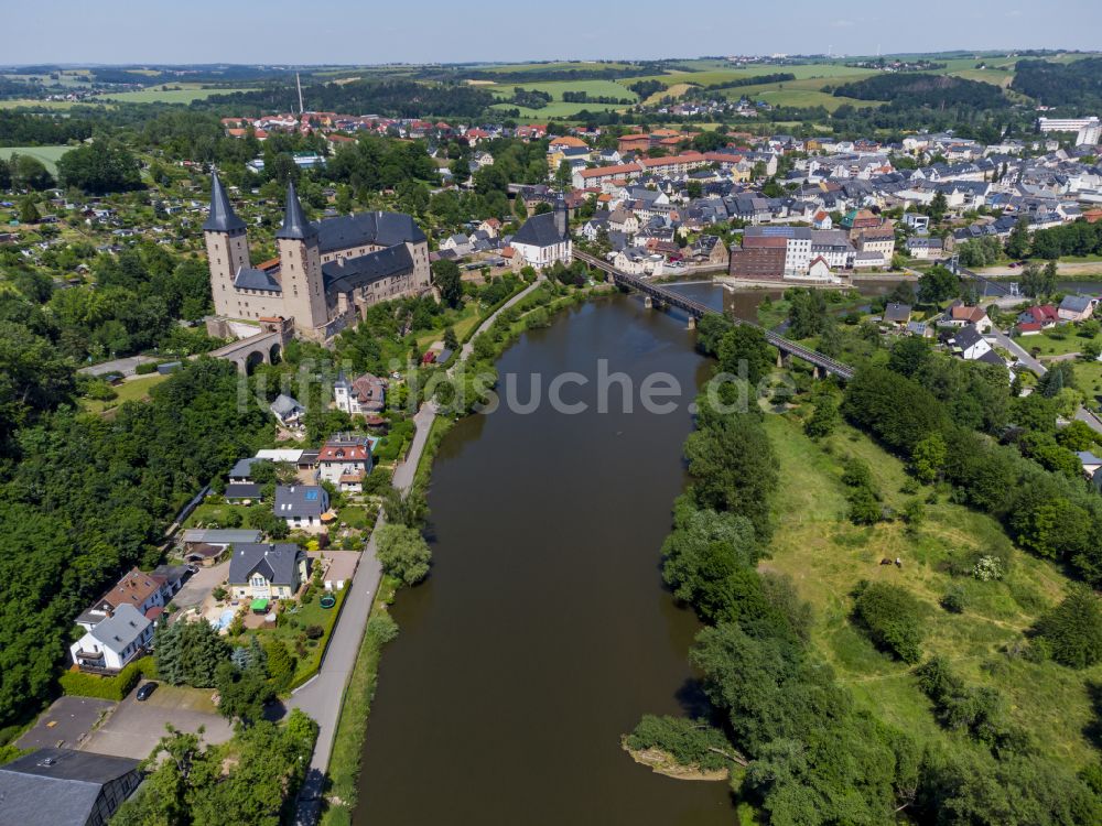 Luftaufnahme Rochlitz - Herbstluftbild Schloss in Rochlitz im Bundesland Sachsen, Deutschland