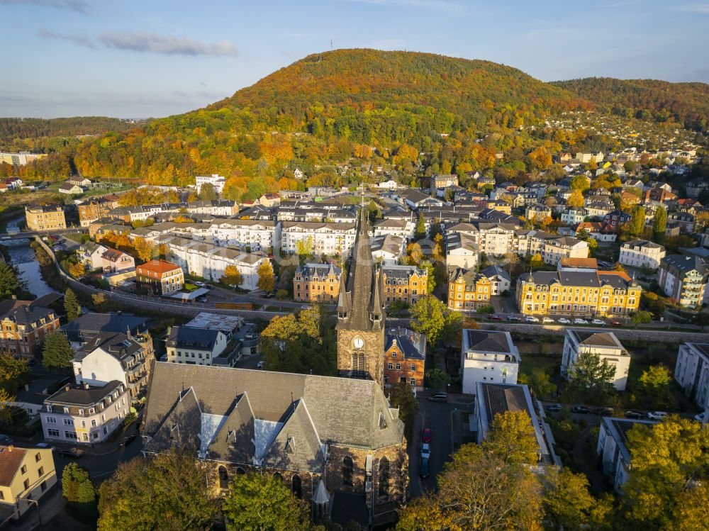 Luftbild Freital - Herbstluftbild Stadtansicht vom Innenstadtbereich in Freital im Bundesland Sachsen, Deutschland