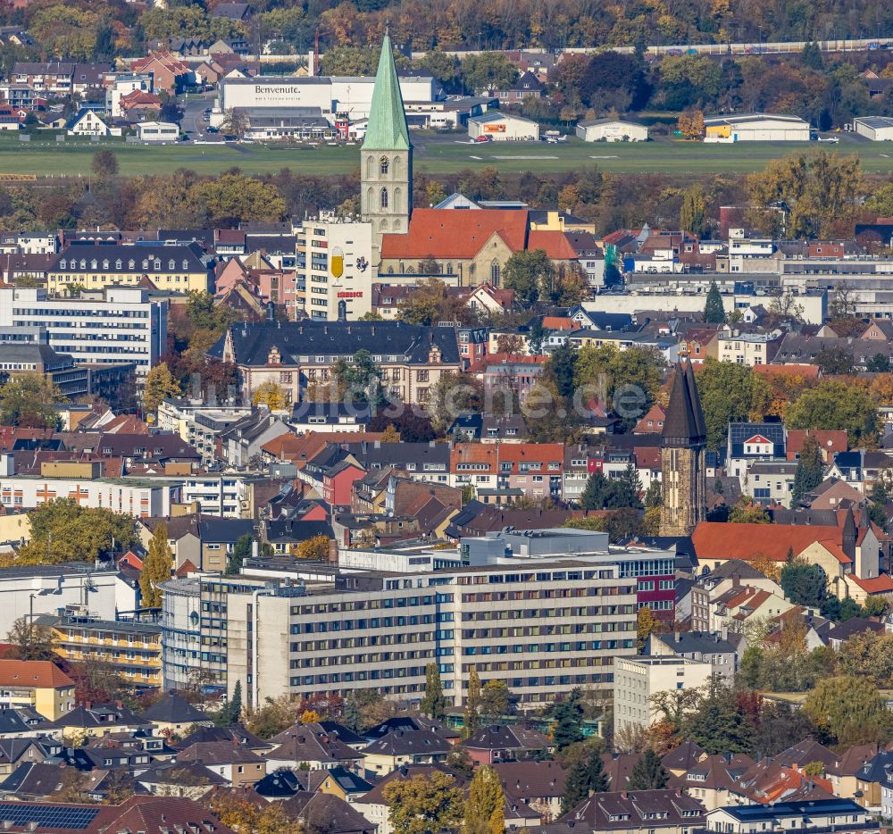 Hamm aus der Vogelperspektive: Herbstluftbild Stadtansicht vom Innenstadtbereich in Hamm im Bundesland Nordrhein-Westfalen, Deutschland