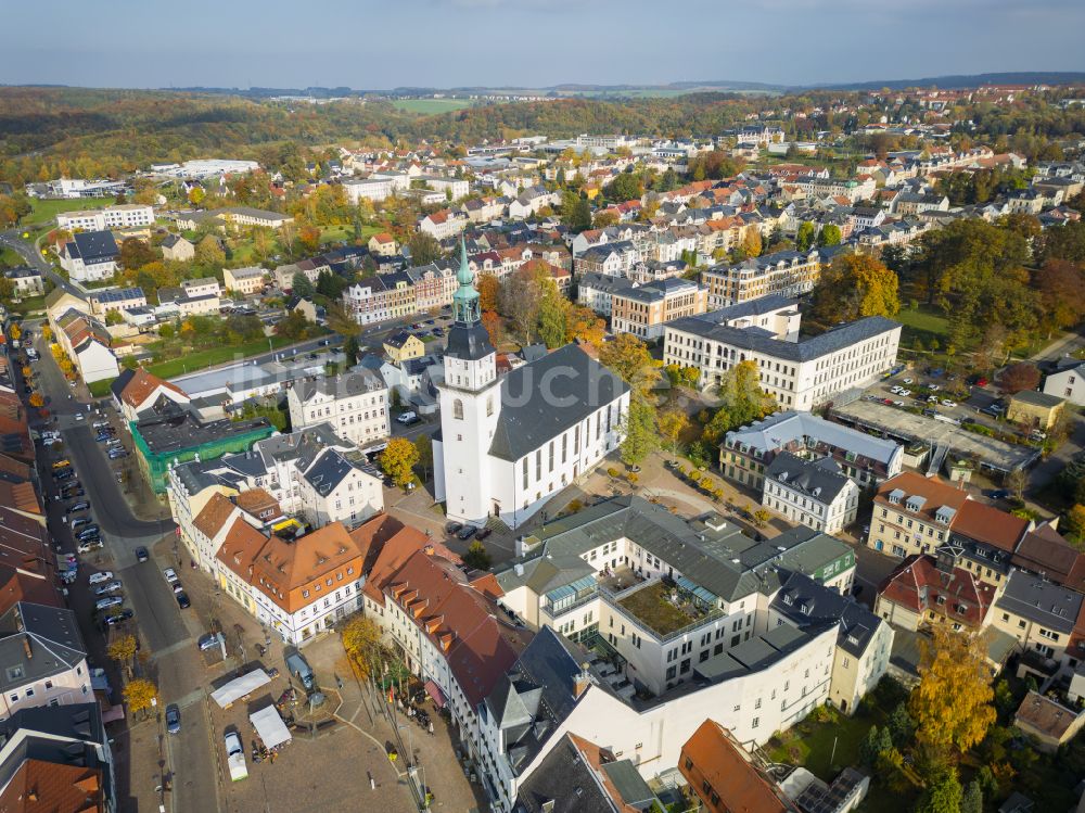 Luftbild Frankenberg/Sa. - Herbstluftbild Stadtzentrum im Innenstadtbereich in Frankenberg/Sa. im Bundesland Sachsen, Deutschland