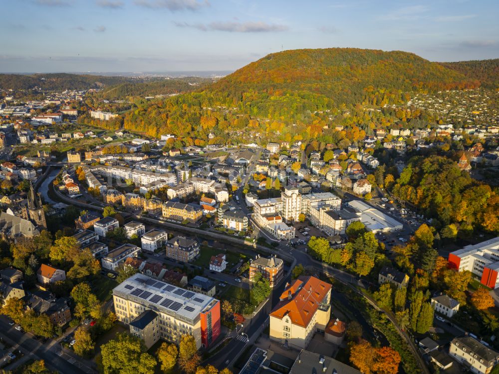 Luftaufnahme Freital - Herbstluftbild Stadtzentrum im Innenstadtbereich in Freital im Bundesland Sachsen, Deutschland