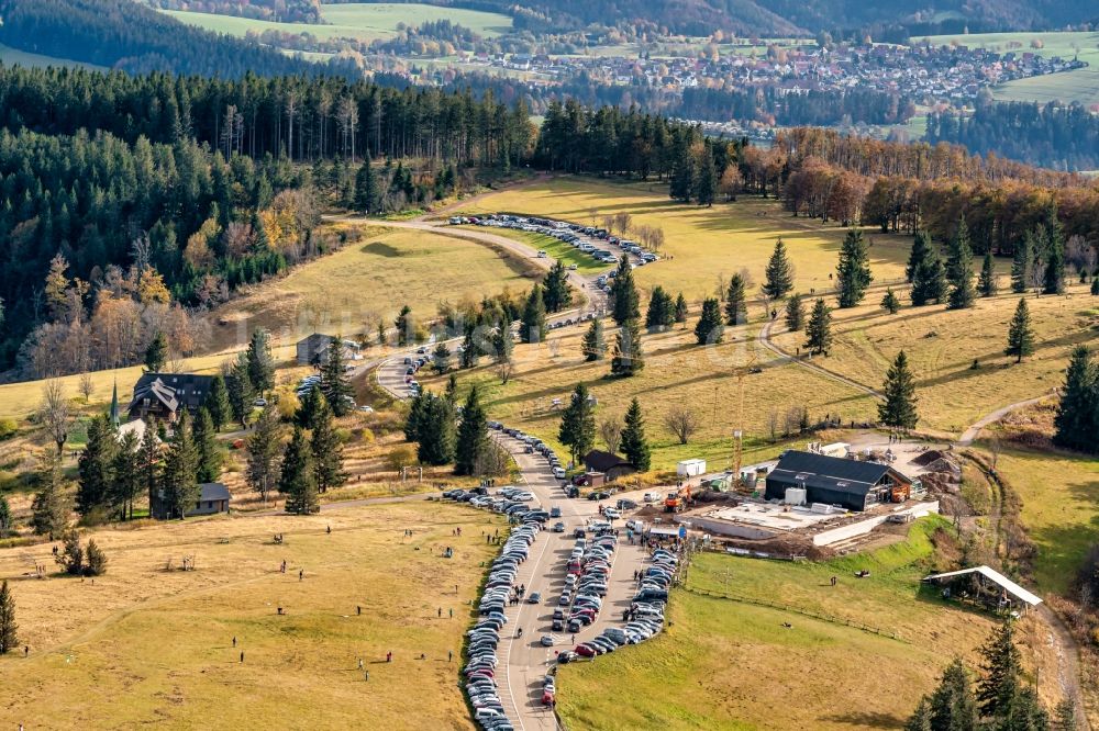 Waldkirch aus der Vogelperspektive: Herbstluftbild Streckenverlauf der L 186 Passhöhe am Kandel in Waldkirch im Bundesland Baden-Württemberg, Deutschland