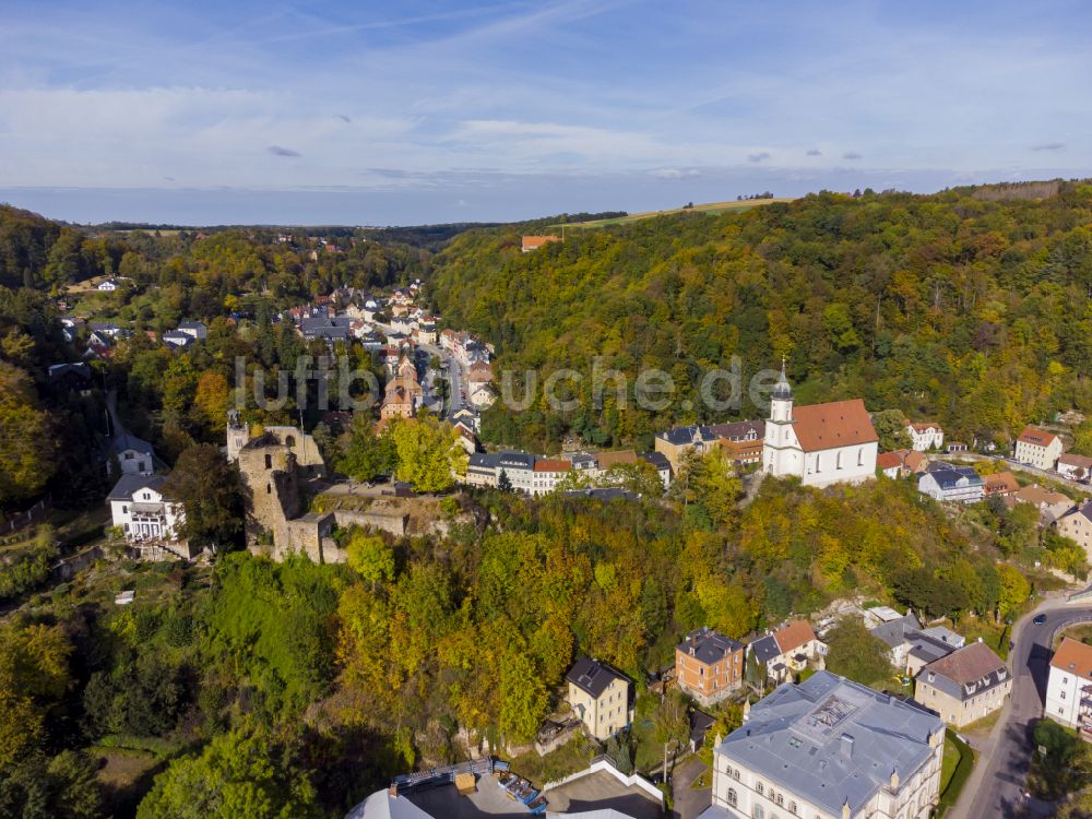 Luftaufnahme Tharandt - Herbstluftbild in Tharandt im Bundesland Sachsen, Deutschland