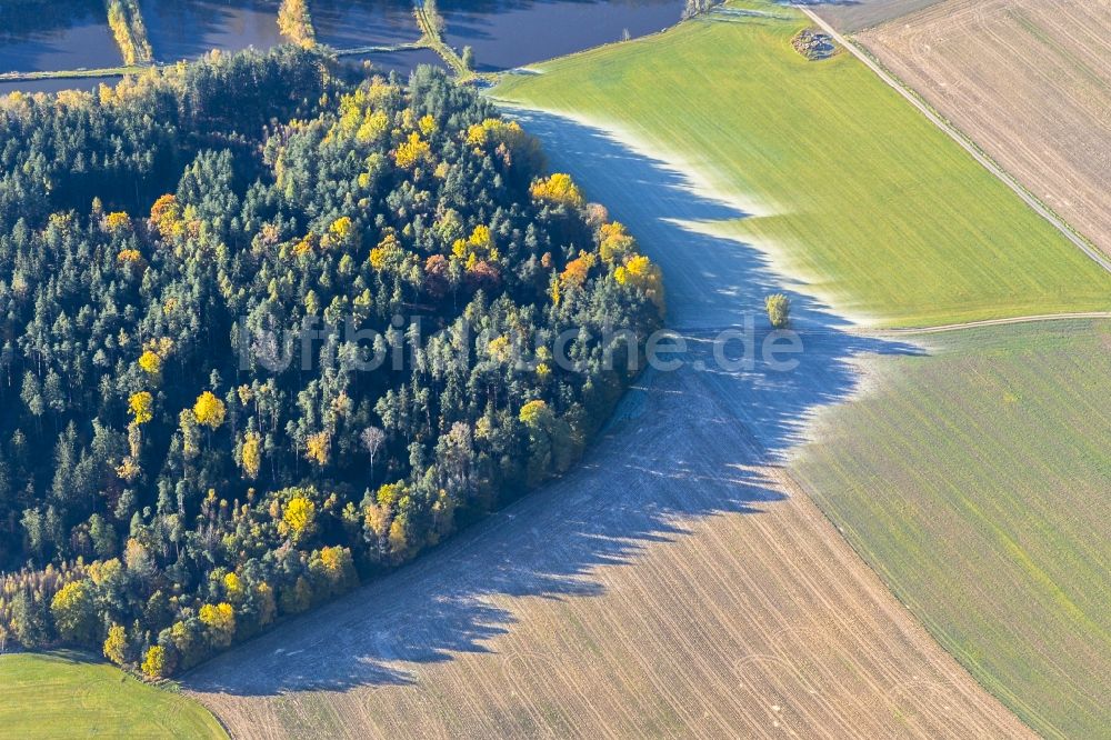 Wiesau von oben - Herbstluftbild eines Weilers bei Wiesau im Bundesland Bayern, Deutschland