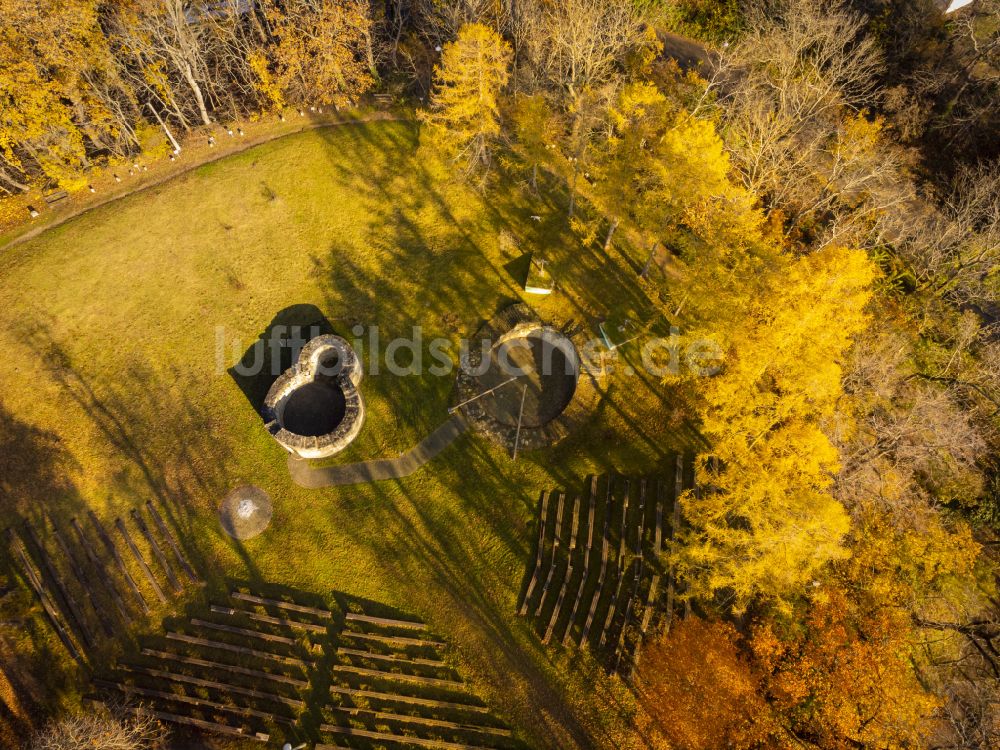 Groitzsch aus der Vogelperspektive: Herbstluftbild Die Wiprechtsburg in Groitzsch im Bundesland Sachsen, Deutschland