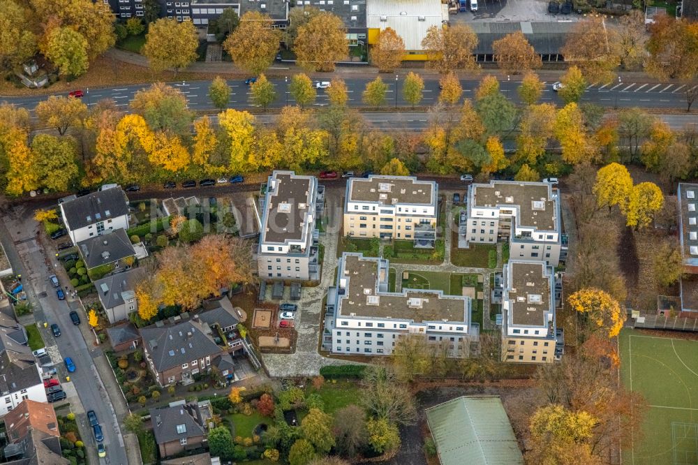 Gelsenkirchen von oben - Herbstluftbild Wohngebiet der Mehrfamilienhaussiedlung in Gelsenkirchen im Bundesland Nordrhein-Westfalen, Deutschland