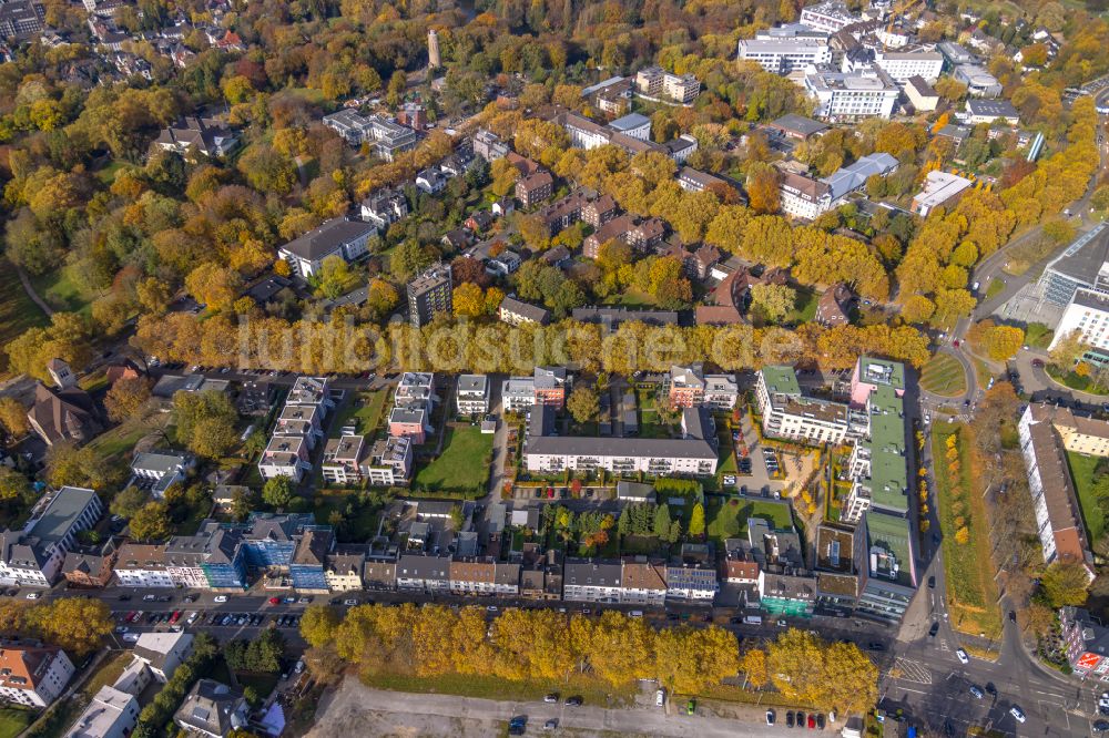 Bochum aus der Vogelperspektive: Herbstluftbild Wohngebiet der Mehrfamilienhaussiedlung im Ortsteil Innenstadt in Bochum im Bundesland Nordrhein-Westfalen, Deutschland