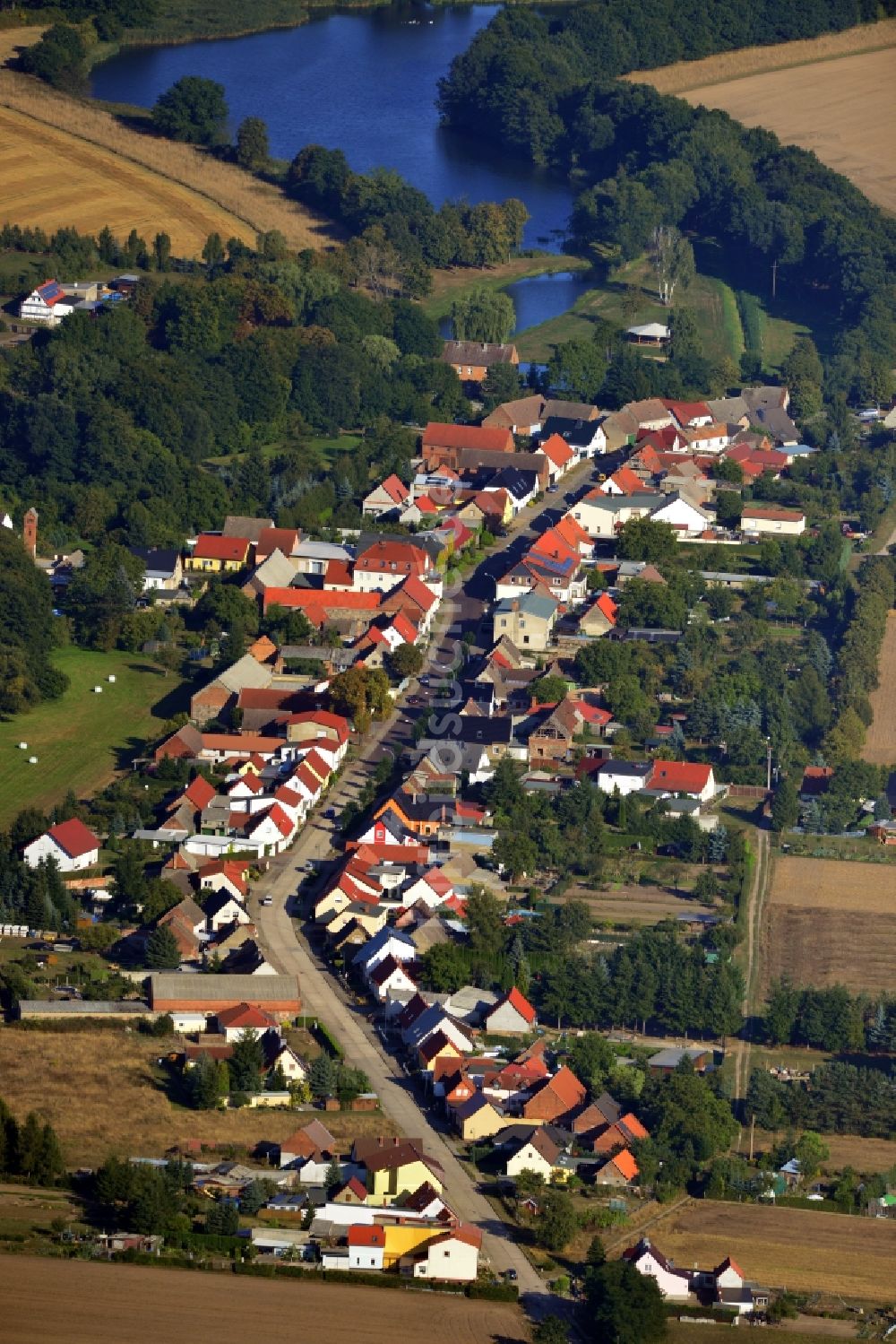 Luftaufnahme Möckern OT Hohenziatz - Hermann-Matern-Straße im Ortsteil Hohenziatz in Möckern im Bundesland Sachsen-Anhalt