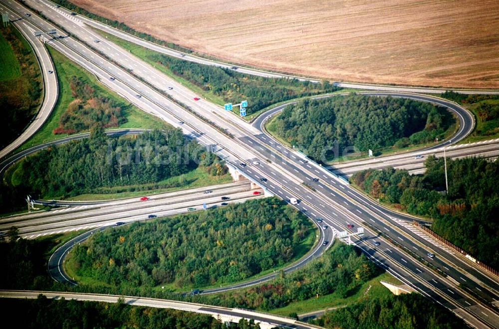 Hermsdorf / Thüringen von oben - Hermsdorfer Kreuz 09.10.2005