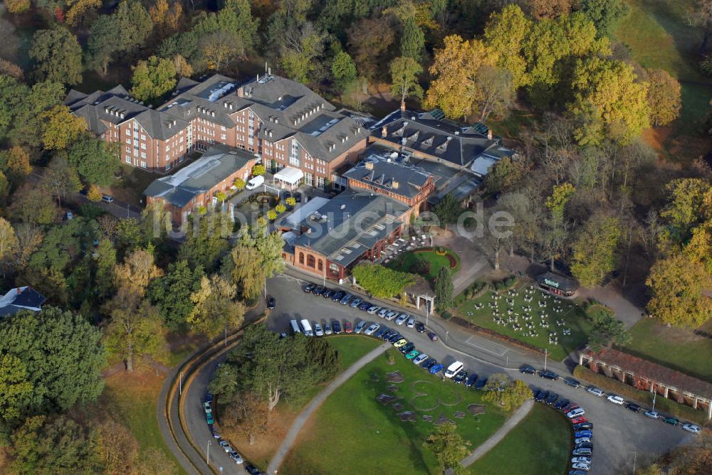 Luftaufnahme Magdeburg - Herrenkrug Parkhotel an der Elbe in Magdeburg